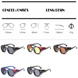 Round Round Punk Sunglasses-Trendy Stud Glasses Men and Women Sunglasses - C4 Bright Black / Full Gray - CC19087C8Z8 $19.51