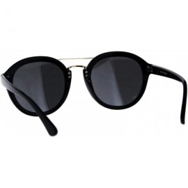 Round Flip Up Sunglasses Clear Lens Glasses Round Retro Unisex Fashion Shades - Black (Black/Clear) - CT18KHN9CIC $10.29