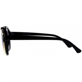 Round Flip Up Sunglasses Clear Lens Glasses Round Retro Unisex Fashion Shades - Black (Black/Clear) - CT18KHN9CIC $10.29