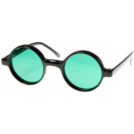 Round Small Round Circle Lennon Style Color Lens Sunglasses (Green) - CI11C2N91ZZ $12.43