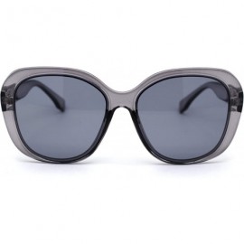 Butterfly Womens Pyramid Stud Trim Arm Plastic Butterfly Sunglasses - Slate Grey - CX1950ODL3D $9.77