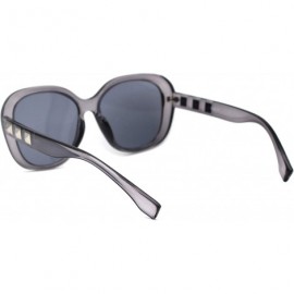 Butterfly Womens Pyramid Stud Trim Arm Plastic Butterfly Sunglasses - Slate Grey - CX1950ODL3D $9.77