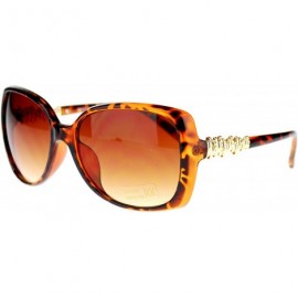 Butterfly Womens Oversized Butterfly Metal Nugget Rhinestone Diva Sunglasses - Tortoise - CT11NOV7BXN $10.17