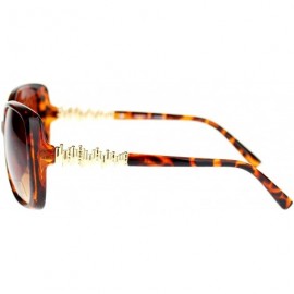 Butterfly Womens Oversized Butterfly Metal Nugget Rhinestone Diva Sunglasses - Tortoise - CT11NOV7BXN $10.17