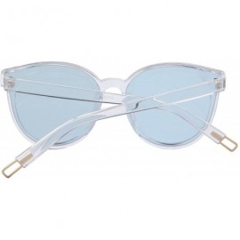 Round Round Sunglasses for Women Vintage Eyewear S8094 - Blue Lens - CH17YG2D4LT $11.65