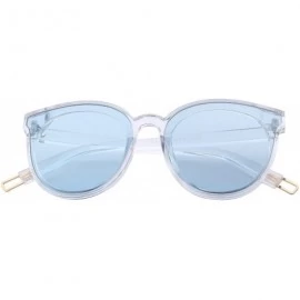 Round Round Sunglasses for Women Vintage Eyewear S8094 - Blue Lens - CH17YG2D4LT $11.65