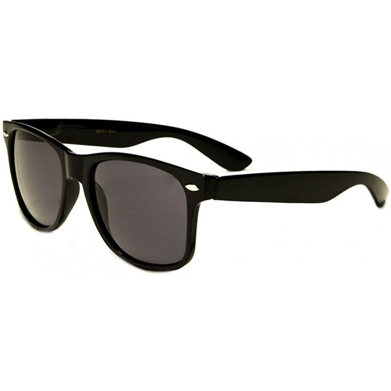 Wayfarer Oversized Sunglasses Super Lens Thick Rim Frame - Black - C812MAQMEH5 $7.57