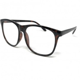 Aviator Nerd Glasses Classic Fashion Frame Clear Lens Square Round Rectangle - Tortoise Tall- Clear - CJ18WYN3790 $10.97