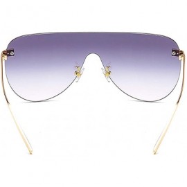 Oversized Rimless Mirrored Lens One Piece Sunglasses UV400 Protection for Women Men - Gray - CR198SE4A8D $18.79