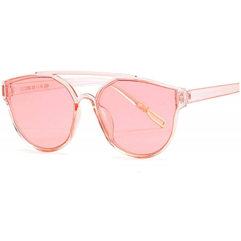 Cat Eye Vintage Sliver Cat Eye Sunglasses Women Fashion Mirror Cateye Sun Glasses Shades UV400 - Pink - CK197Y7LULH $31.21