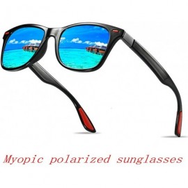 Square 2019 Custom Made Myopia Minus Polarized Lens Sunglasses Men Designer Full frame Square Sun Glasses Male Goggles - CF18...