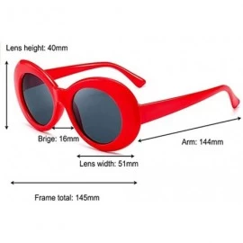 Goggle Clout Goggles Sunglasses for women men Bold Retro Oval Round Lens - Red - CL1922I4U84 $10.80