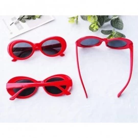 Goggle Clout Goggles Sunglasses for women men Bold Retro Oval Round Lens - Red - CL1922I4U84 $10.80