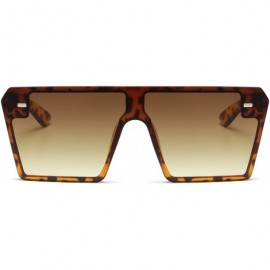 Oversized Classic Fashion Square Oversized Sunglasses for Women Men - Brown - CW18XI7905N $9.00