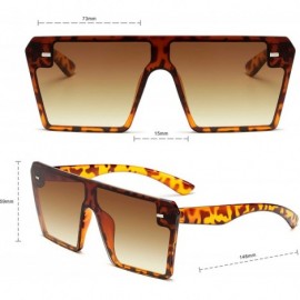 Oversized Classic Fashion Square Oversized Sunglasses for Women Men - Brown - CW18XI7905N $9.00