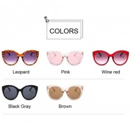 Cat Eye New Vintage Pink Cat Eye Sunglasses Women Mirror Cateye Round Sun Glasses For Female Shades UV400 - Leopard - CE18W0H...