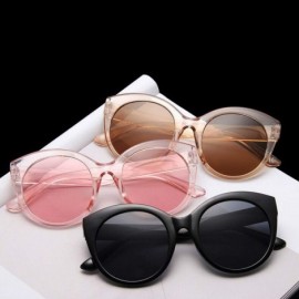 Cat Eye New Vintage Pink Cat Eye Sunglasses Women Mirror Cateye Round Sun Glasses For Female Shades UV400 - Leopard - CE18W0H...