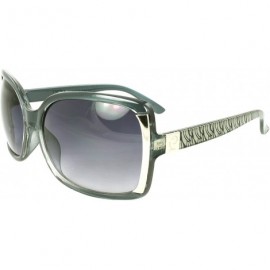 Square Stylish Square Sunglasses Green Frame Metropolitan Design Purple Black Lenses - C7110XI6FLJ $9.92