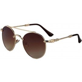 Goggle men and women couple models fashion sunglasses retro sunglasses yurt - Coffee Color - CI125LTUDAH $31.39