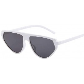 Cat Eye Polarized Cat Eye Sunglasses for Women - Flat Lens Polarized Vintage Eyewear - White - CE199L57R50 $8.19