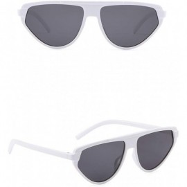 Cat Eye Polarized Cat Eye Sunglasses for Women - Flat Lens Polarized Vintage Eyewear - White - CE199L57R50 $8.19