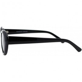 Oval Womens Oval Cateye Sunglasses Vintage Classic Fashion Shades UV 400 - Black (Black) - CS194X69E26 $10.62