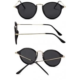 Round Round Sunglasses Coating Retro Men Women Sunglasses Vintage Mirrored Glasses Womens Sunglasses - CA19890Q00W $31.10