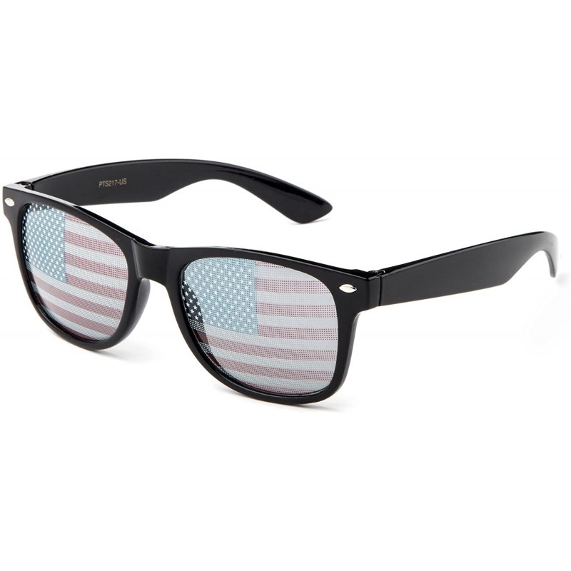 Wayfarer American Flag USA Patriotic Design Plastic Shades Party Props Decoration USWNT USMNT - Black - CN11ATYXVX1 $9.41