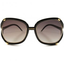 Oversized Vintage Retro Designer Fashion Stylish Oversized Womens Sunglasses - Black - CA18XK2HQ3U $12.73