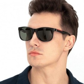 Square Sunglasses Men Polarized Classic TR90 Vintage Square Luxury For Women Blue - Grey - C018YZSQLIH $23.70