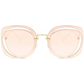 Round new style Fashion round metal Openwork Frameless sunglasses - Pink - C71887U9D3M $19.03