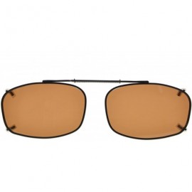 Oval UV Protection Polarized Lens Clip On Sunglasses 57mm Wide x 37mm Height Millimeters - C65-brown - CR18X94WO9X $11.56