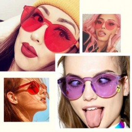 Rimless Transparent One Piece Rimless Sunglasses - Cute Candy Tinted Eyewear - Purple - CH18OYSNMZZ $12.93