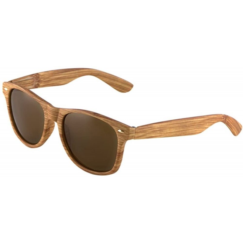 Wayfarer Bamboo Wooden Glasses for Men Women Retro Vintage Clear or Dark Lens - Oak Wood - CG185HQI8YI $8.12