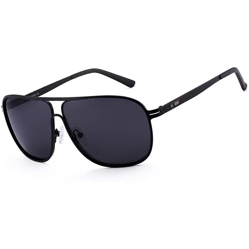 Aviator Men's casual business sunglasses- polarized large frame- lightweight sunglasses - D - CY18RXA07K9 $42.64