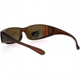 Rectangular Polarized Womens Pearl Rectangular 60mm OTG Fit Over Sunglasses - Brown - C1185G5HHZ7 $11.72