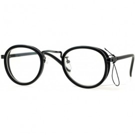 Round Vintage Clear Lens Glasses Round Side Cover Frame Fashion Eyewear UV 400 - Black Gunmetal - CS1884XUMC2 $8.60