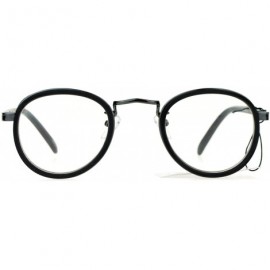 Round Vintage Clear Lens Glasses Round Side Cover Frame Fashion Eyewear UV 400 - Black Gunmetal - CS1884XUMC2 $8.60