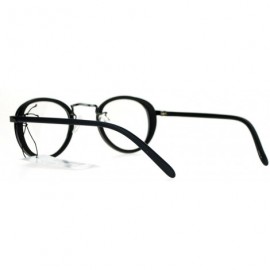 Round Vintage Clear Lens Glasses Round Side Cover Frame Fashion Eyewear UV 400 - Black Gunmetal - CS1884XUMC2 $8.60