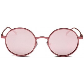 Round Round sunglasses Fashion UV protection sunglasses - Pink Color - CO18EII42D8 $23.16