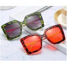 Square Oversize Square Sunglasses For Women Chic Frame Sun Glasses Female Luxury Brand Print Eyewear Black Clear Shades - CE1...