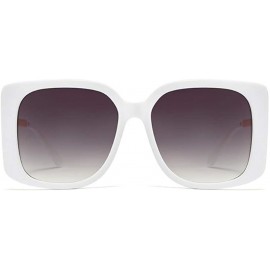 Aviator UV400 Women Sunglasses Rectangular Vintage Retro Bold Square Multi Tinted Frame - White - CW1963Z9GL0 $13.93