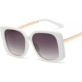 Aviator UV400 Women Sunglasses Rectangular Vintage Retro Bold Square Multi Tinted Frame - White - CW1963Z9GL0 $13.93