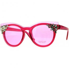 Oversized Womens Rhinestone Sunglasses Unique Lens Over Frame UV 400 - Fuchsia - C518EZZ30EA $9.17