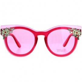 Oversized Womens Rhinestone Sunglasses Unique Lens Over Frame UV 400 - Fuchsia - C518EZZ30EA $9.17