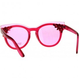 Oversized Womens Rhinestone Sunglasses Unique Lens Over Frame UV 400 - Fuchsia - C518EZZ30EA $9.17