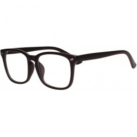 Square Plain Glasses Frame for Women Men non prescription Plastic full Frame Clear Lens - Matt Black - CK18QN3KDAM $11.29