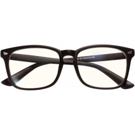 Square Plain Glasses Frame for Women Men non prescription Plastic full Frame Clear Lens - Matt Black - CK18QN3KDAM $11.29