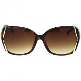 Oversized Rhinestone Bling 90s Classic Womens Plastic Butterfly Designer Sunglasses - Tortoise Brown - CO18QA404D6 $13.08