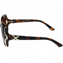 Oversized Rhinestone Bling 90s Classic Womens Plastic Butterfly Designer Sunglasses - Tortoise Brown - CO18QA404D6 $13.08